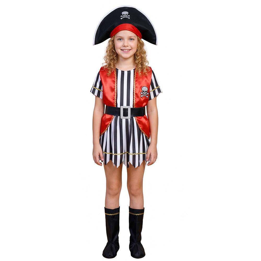 Halloween Girls' Kids Pirate Costume Caribbean Pirate Children's Pirate Party Outfit Clothes Costume