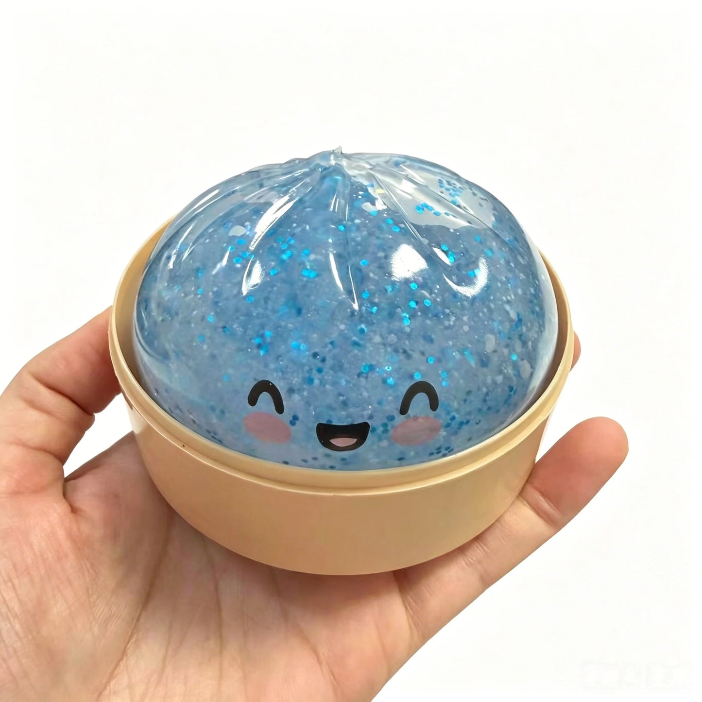 2026 Premium Steamed Bun Plush Toy Slow Rising Glitter Stress Ball Soft Elastic Sensory Toy for Kids Desk Home Office Decoration