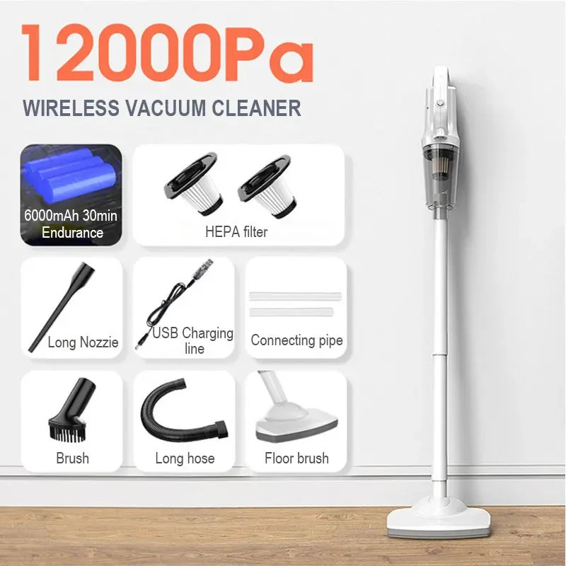 Wireless Vacuum Cleaner Handheld Cordless Dual Mini Appliance 12kPa Suction Chargable Built-in Battrery Car&Home Vacuum Cleaner