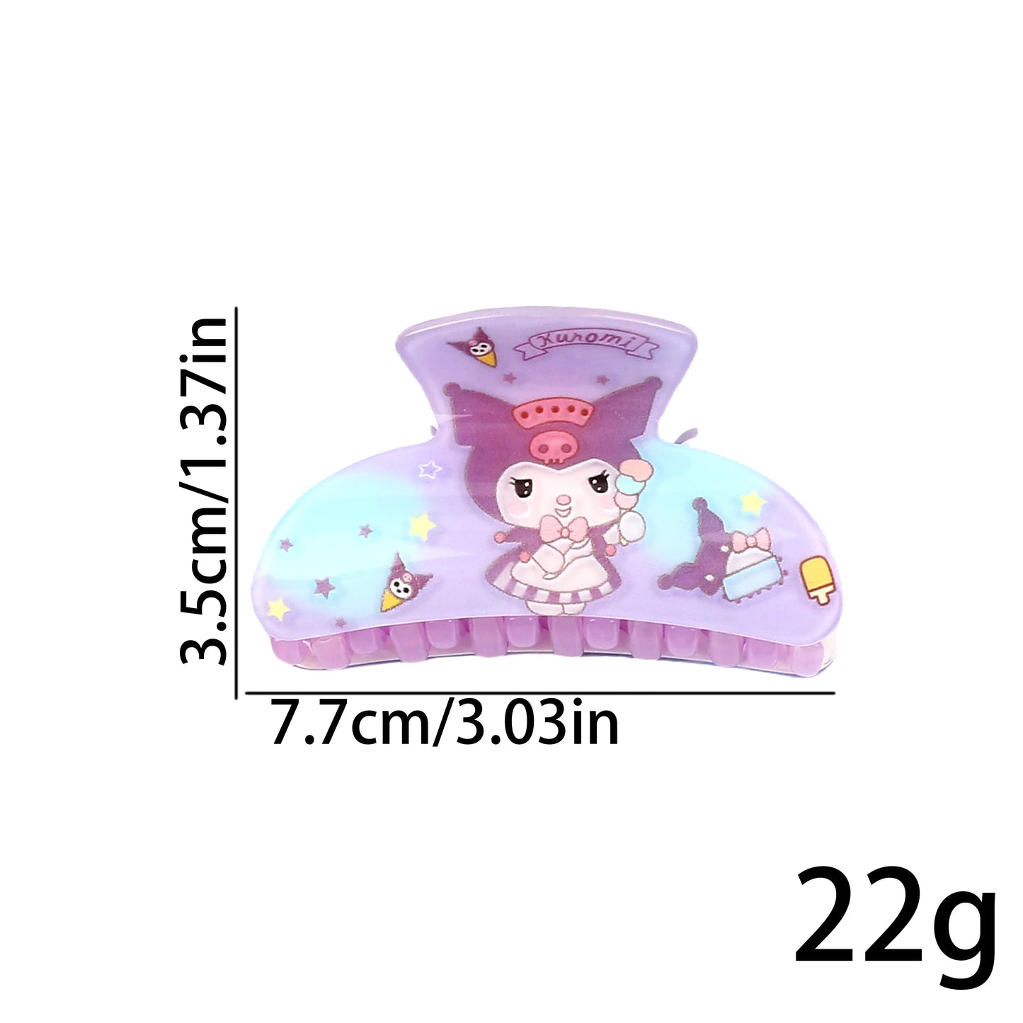 Random 6Pcs Sanrio cute cartoon daily decoration, photo-taking, gift-giving, sweet and cool style acrylic hair claw