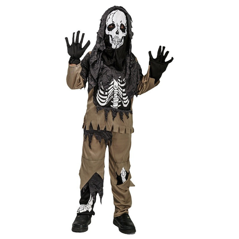 Halloween Boy Horror Skull Costume Party Outfit Stage Wear Cosplay Clothing Wholesale Distribution