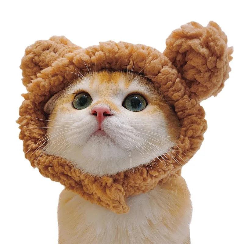 Funny Pet Cat Lion Hat Bunny Ears Frog Bear Costume Accessories Cute Headwear for Cats gatos accesorios