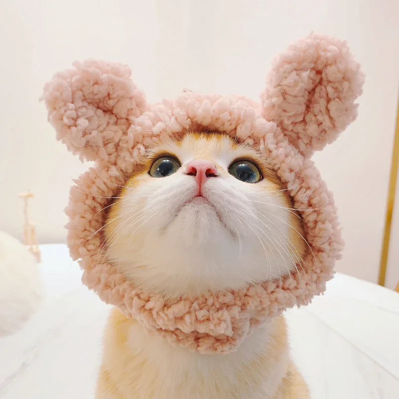 Funny Pet Cat Lion Hat Bunny Ears Frog Bear Costume Accessories Cute Headwear for Cats gatos accesorios