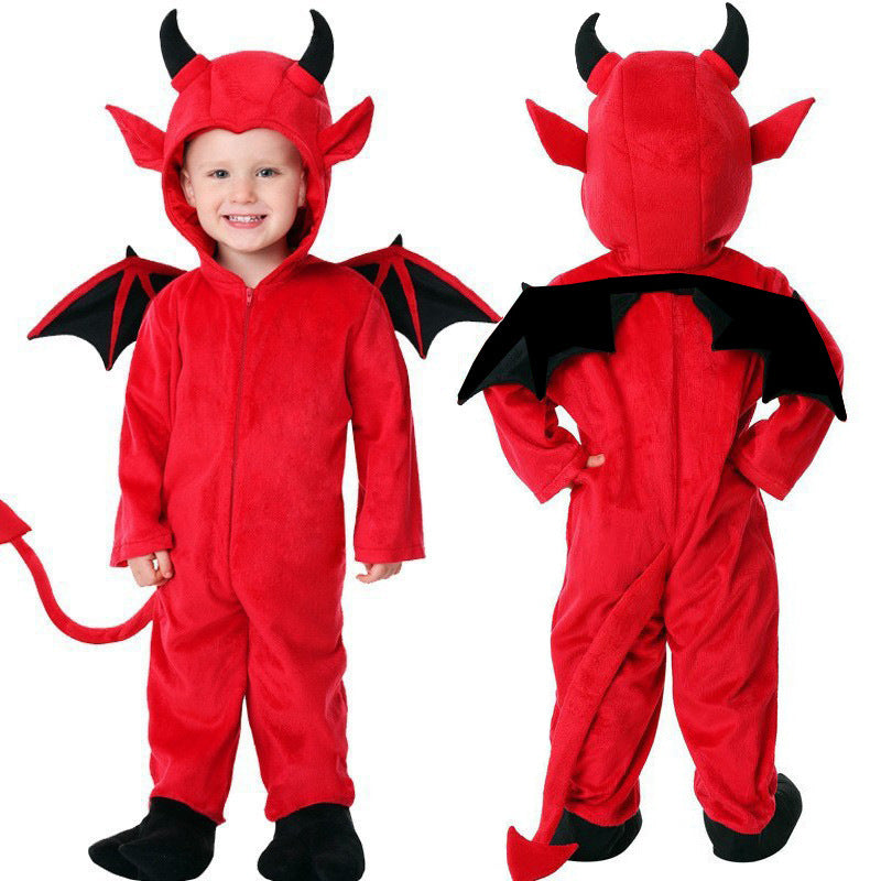 Halloween Kids Costume Cute Little Devil Bat Performance Outfit Unisex Child Role Play Vampire Costume