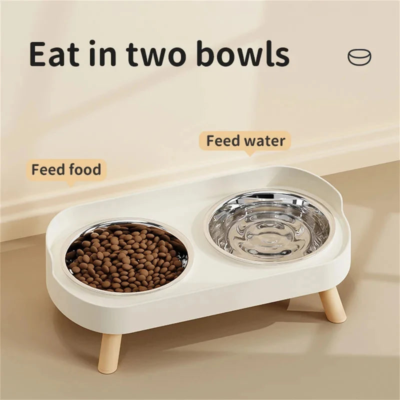 Dog Cat Feeding Double Bowl Colorful Dopamine Design Large Capacity Stainless Steel Water Bowl Home Pet Supply
