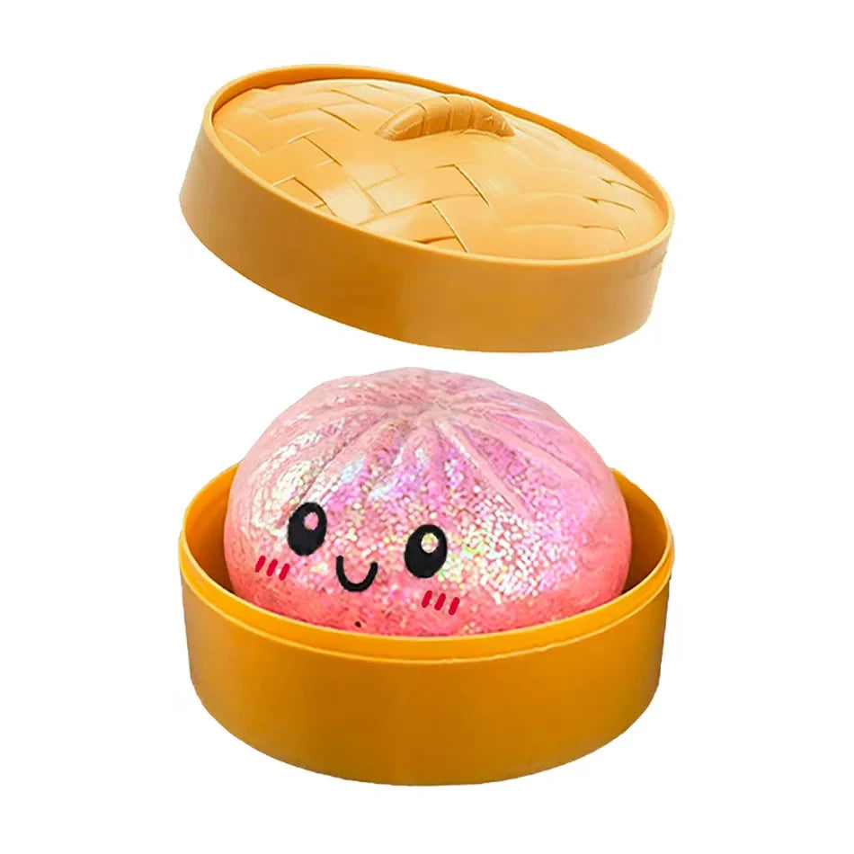 2027 Glitter Dumpling Glitter Dumpling Squishy with Box Dumplings Sensory Squeeze Toy for Stress Relief