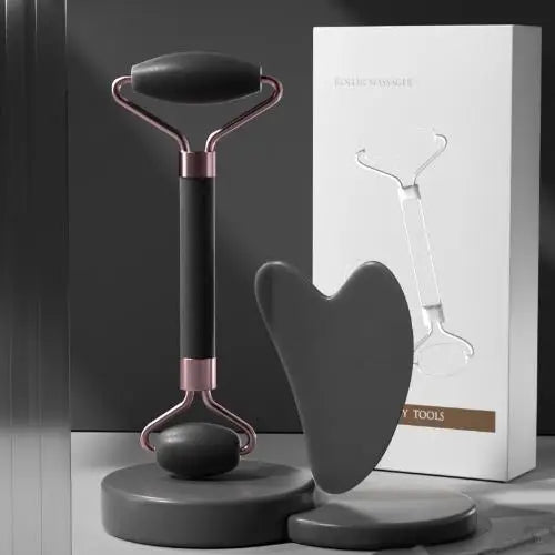 Resin Roller Massager Set Portable Non Jade Facial Beauty and Relaxation Massager Dual Head Massage Stick Health and Wellness
