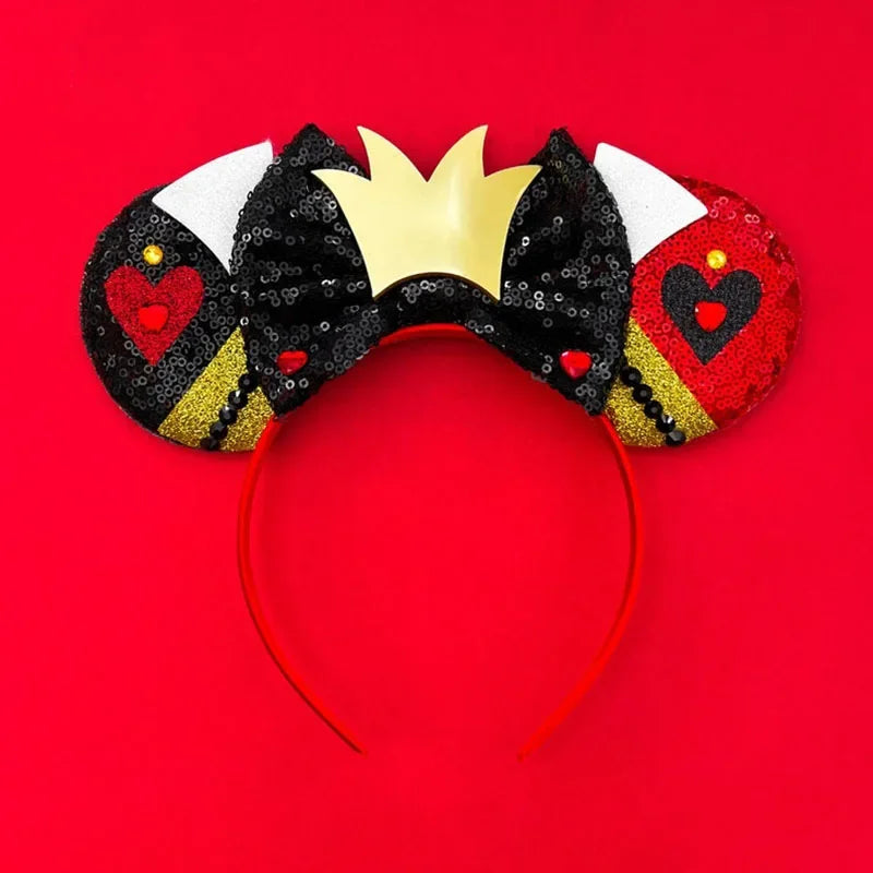 Disney Alice in Wonderland Ears Headbands Women Cosplay Red Queen Mad Hatter Hairband Kid Festival Cheshire Cat Hair Accessories
