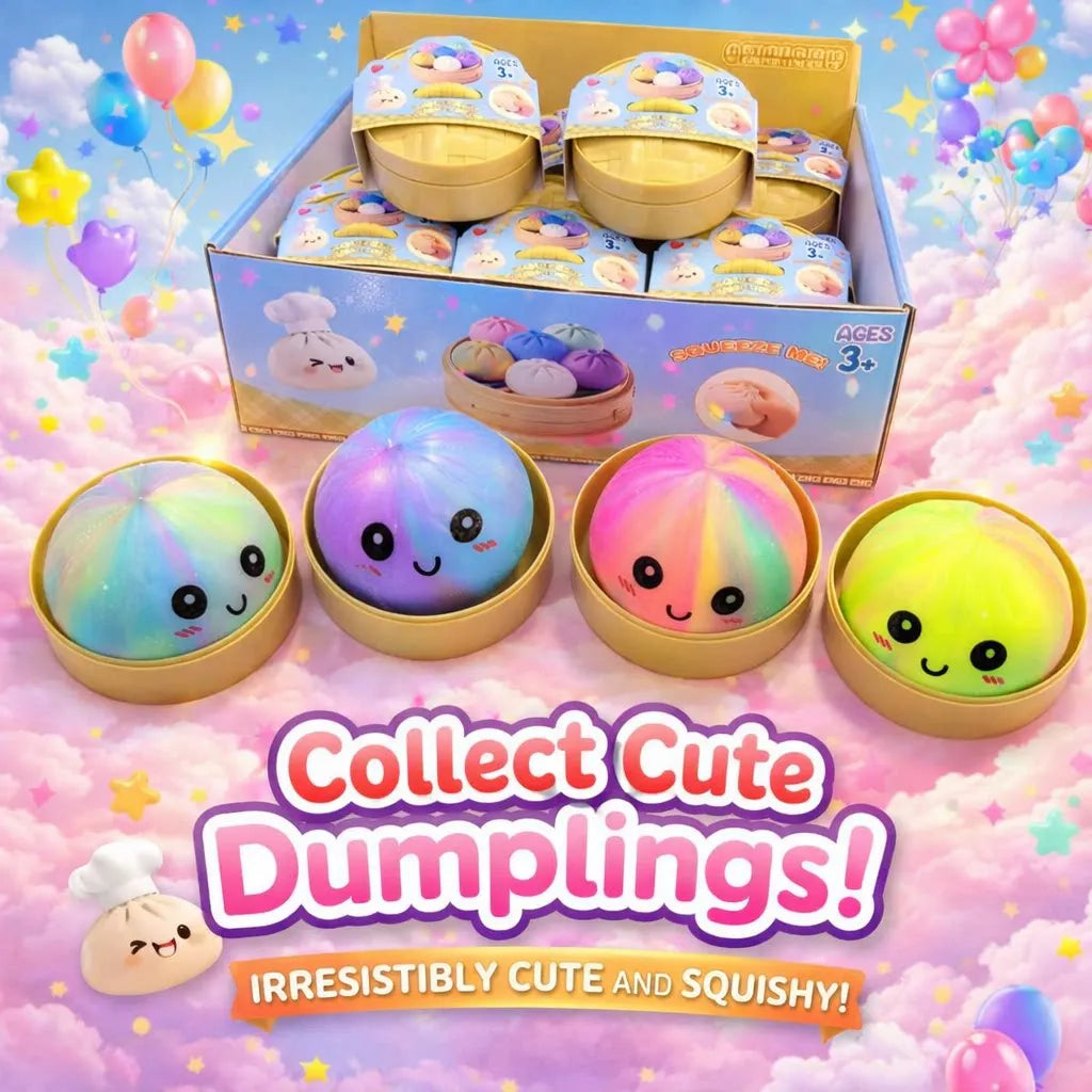 Glitter Colorful Dumpling Squishy Stress Ball Slow Rebound Squeeze Toy Decompression Prank Surprise Blind Box Gift