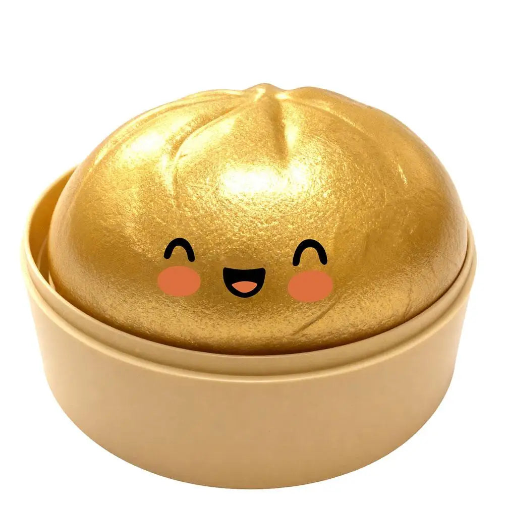 2026 Premium Steamed Bun Plush Toy Slow Rising Glitter Stress Ball Soft Elastic Sensory Toy for Kids Desk Home Office Decoration