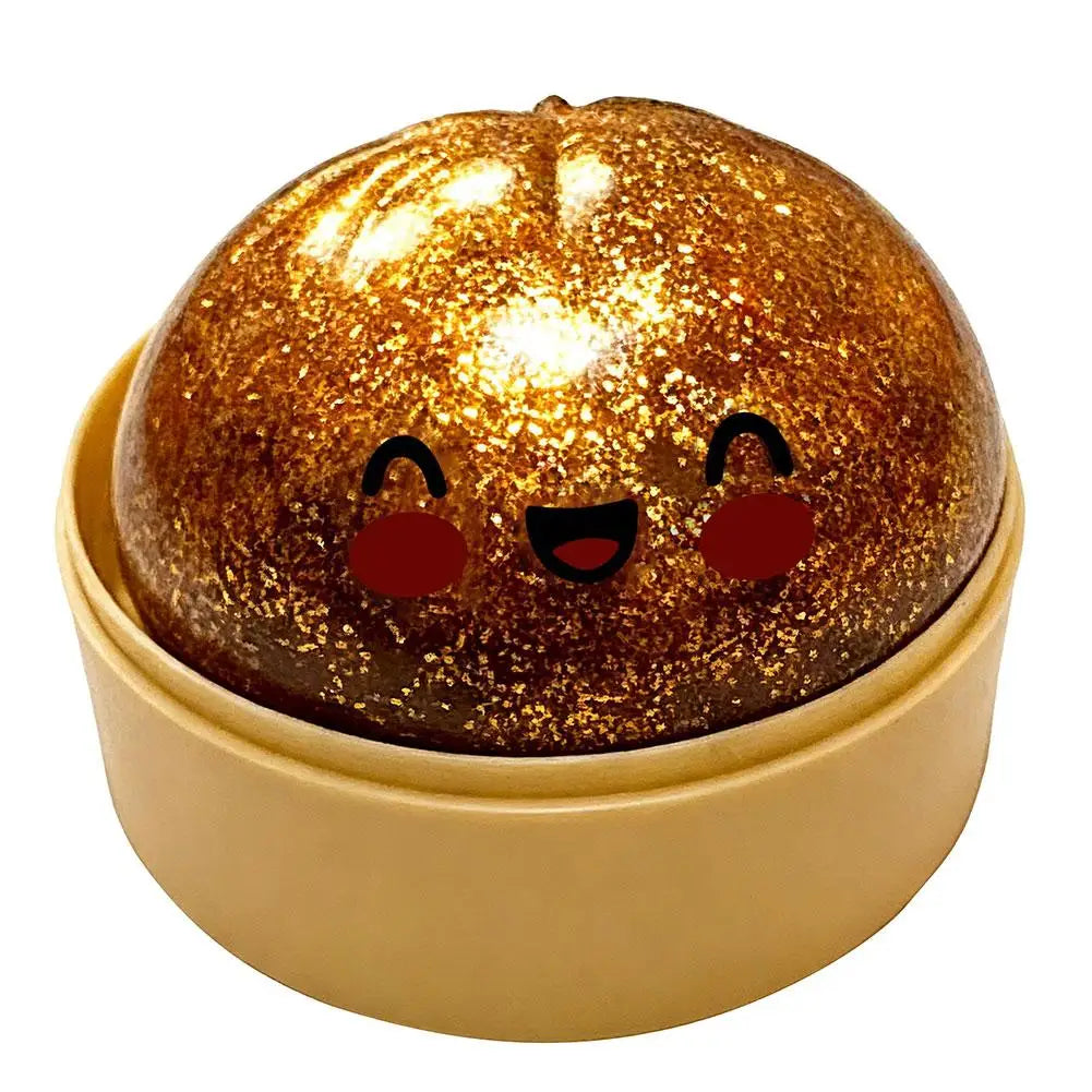 2026 Premium Steamed Bun Plush Toy Slow Rising Glitter Stress Ball Soft Elastic Sensory Toy for Kids Desk Home Office Decoration