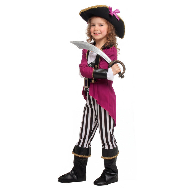 Halloween Pirate Costume Party Outfit Women's Pirate Clothing Kids Caribbean Pirate Captain Dress