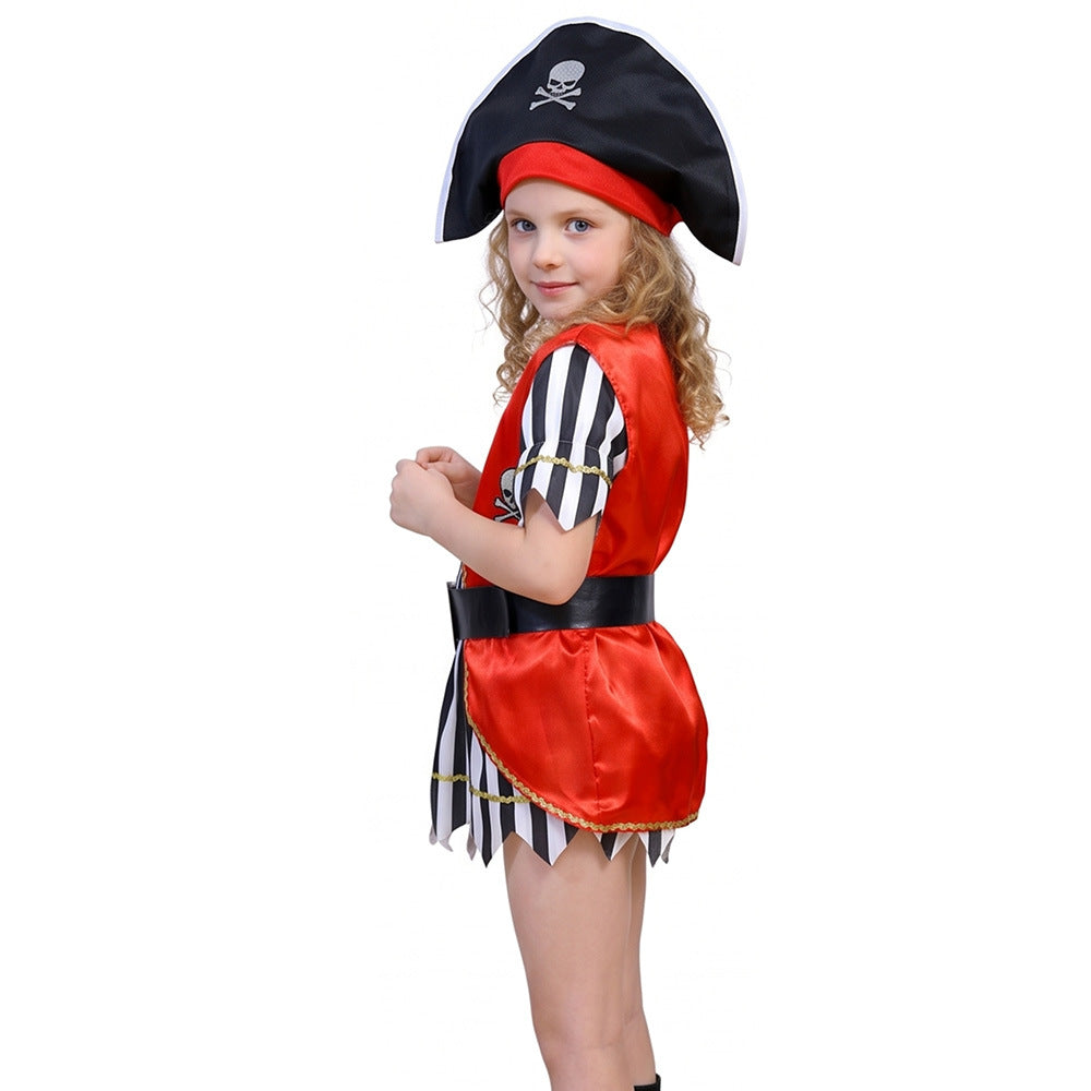 Halloween Girls' Kids Pirate Costume Caribbean Pirate Children's Pirate Party Outfit Clothes Costume
