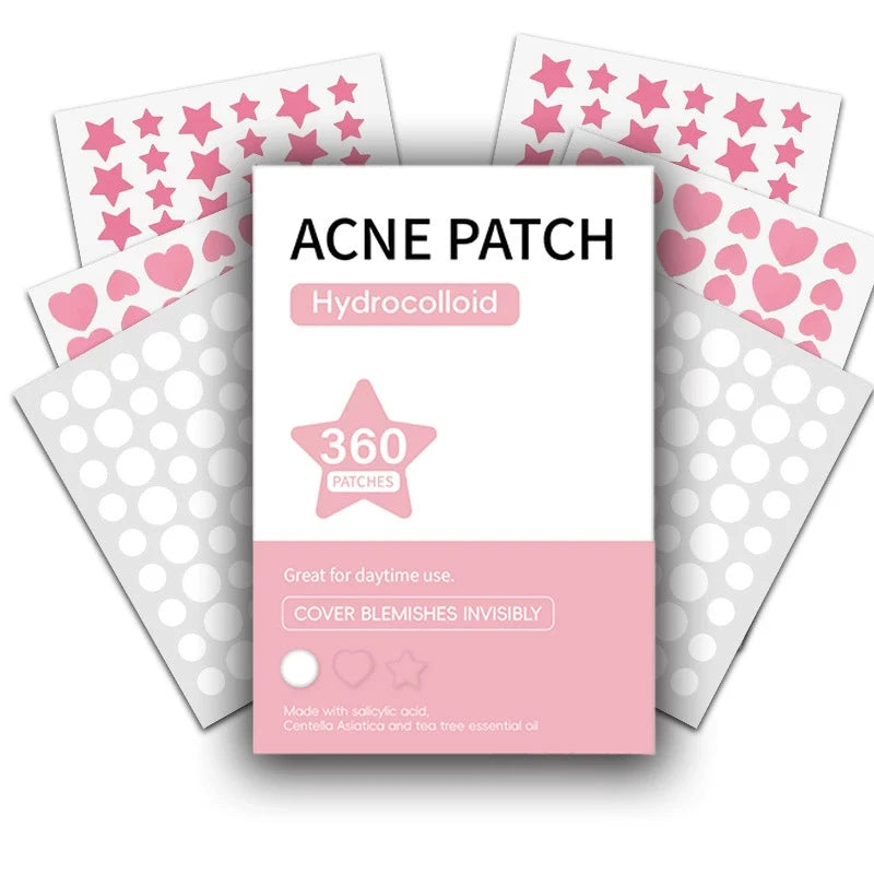 360Pcs Colorful Invisible Pimple Removal Anti-Acne Hydrocolloid Patches Spots Marks Concealer Beauty Makeup Tool Repair Sticker
