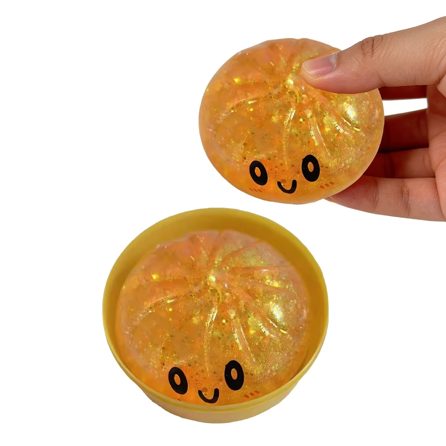 Gold Glitter Dumpling Squishy Toy Box Soft Slow Rising Fidget Toys Real Adults Anxiety Relief Squeeze Toy For Adults & Teens