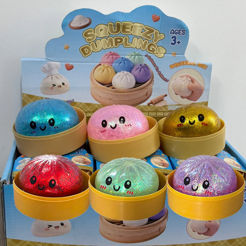 Oversized Glitter Dumpling Squishies Soft Slow Rebound Sensory Squeeze Toy Relief Anxiety Fidget Stress Ball Office Gifts