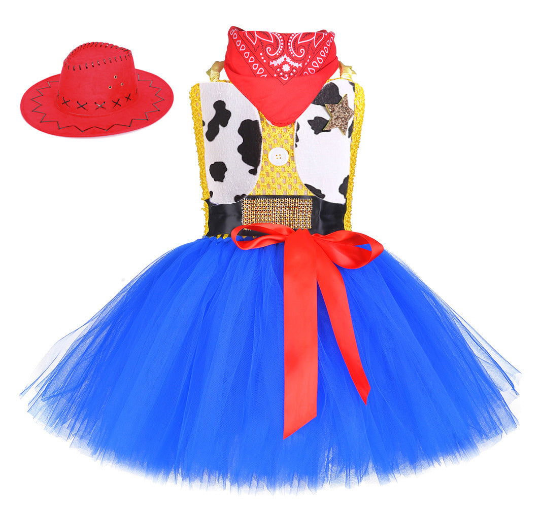 Toy Story Jessie Costume Cartoon Girl Dress Halloween Woody Cowboy Outfit Performance