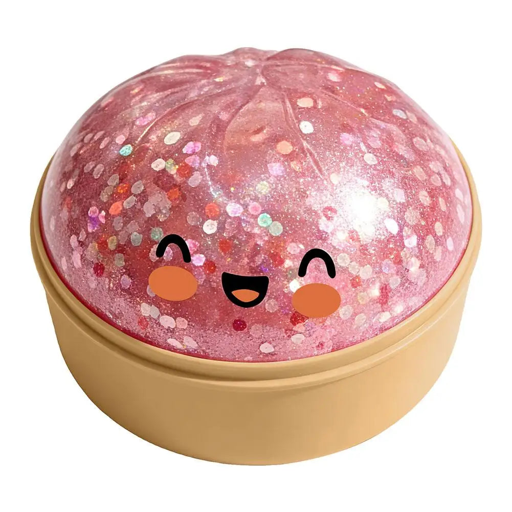 2026 Premium Steamed Bun Plush Toy Slow Rising Glitter Stress Ball Soft Elastic Sensory Toy for Kids Desk Home Office Decoration