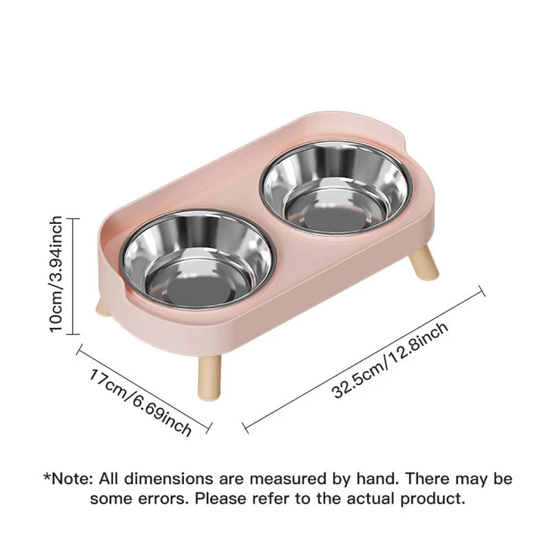 Dog Cat Feeding Double Bowl Colorful Dopamine Design Large Capacity Stainless Steel Water Bowl Home Pet Supply