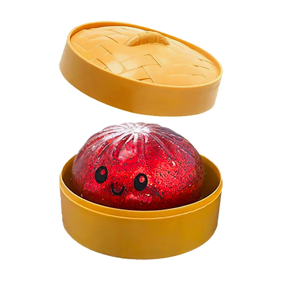 6 Styles 12pcs Colorful Glitter Dumpling Glitter Dumpling Squishy with Box Dumplings Sensory Squeeze Toy for Stress Relief Toys