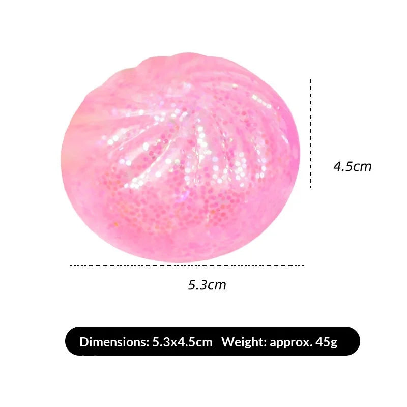Glitter Colorful Dumpling Squishy Stress Ball Slow Rebound Squeeze Toy Decompression Prank Surprise Blind Box Gift