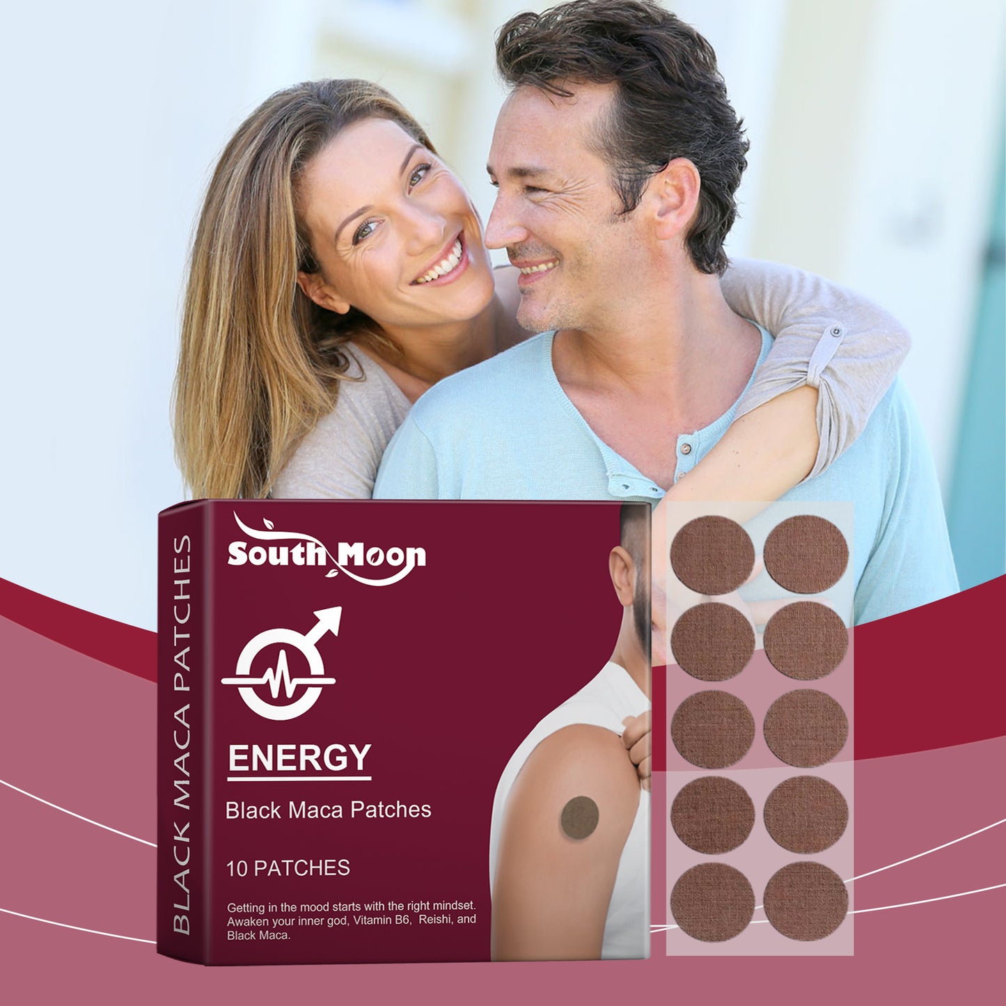 South Moon Herbal Energy Patch Men's Energy Supplement Patch To Improve Vitality Performance Herbal Patch