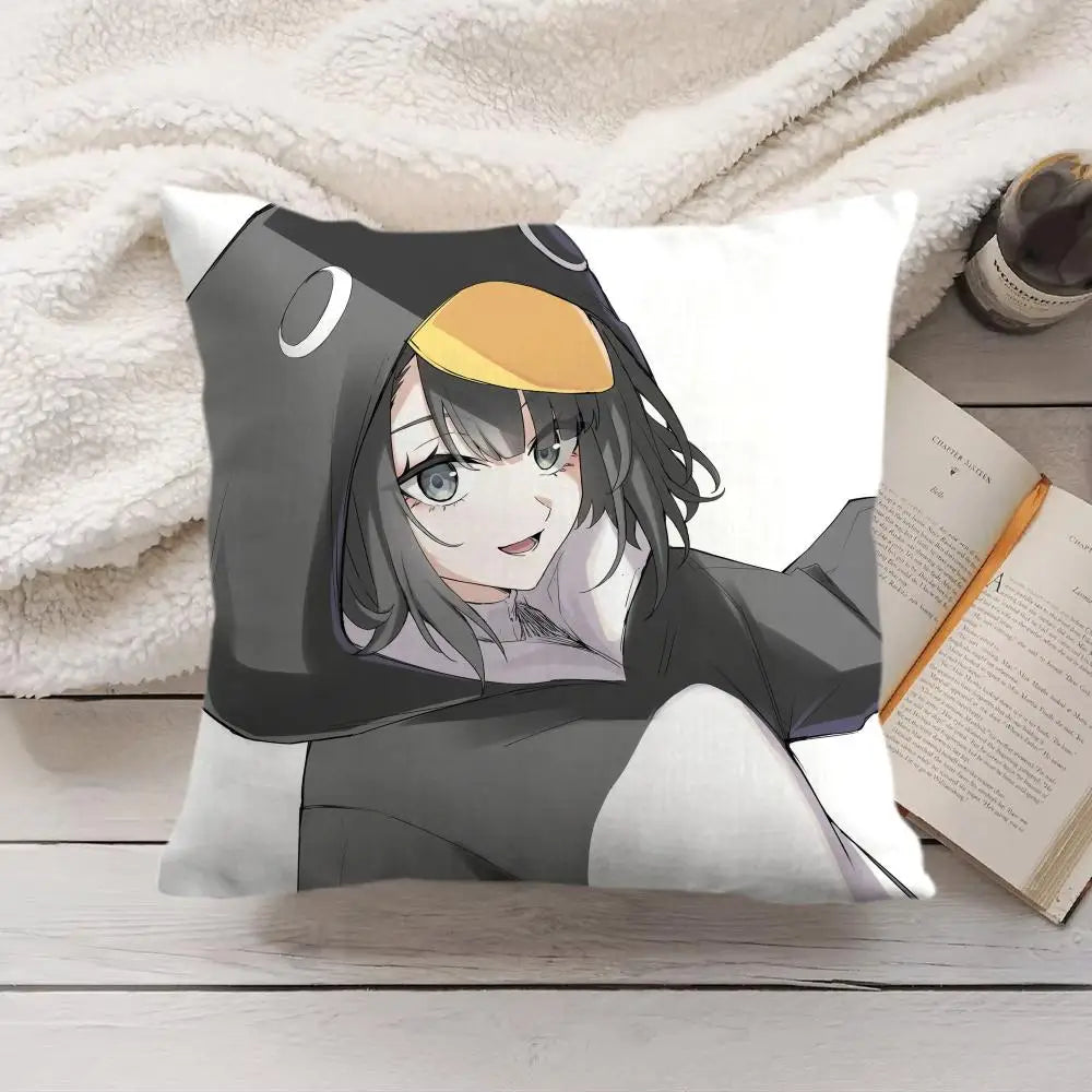 Game Arknights Cute Penguin Cushion Cover Soft Short Plush Pillow Cover Smooth Cozy Texture Aesthetic Cushion Case Home Decor