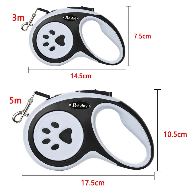 3M 5M Nylon Traction Rope Retractable Dog Leash Roulette Style Walking Lead for Puppies Large Dogs and Cats