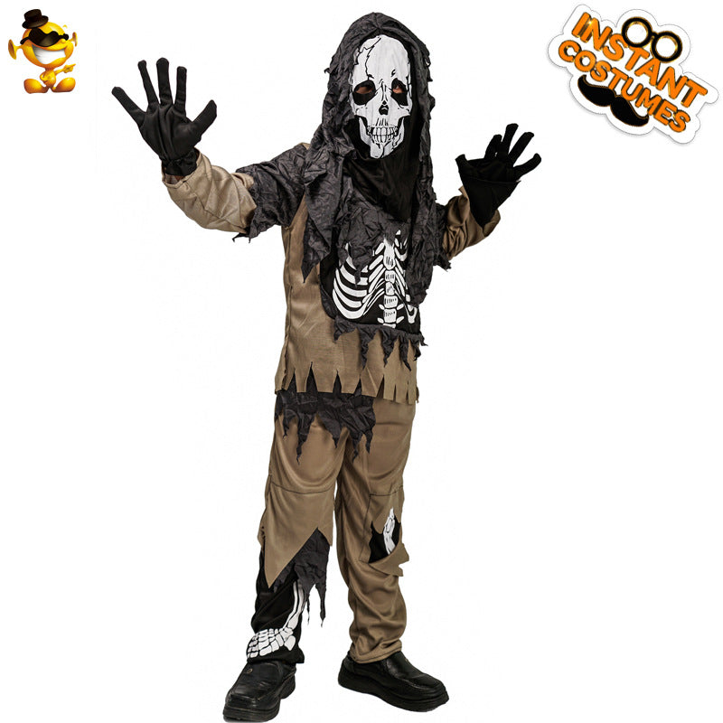 Halloween Boy Horror Skull Costume Party Outfit Stage Wear Cosplay Clothing Wholesale Distribution