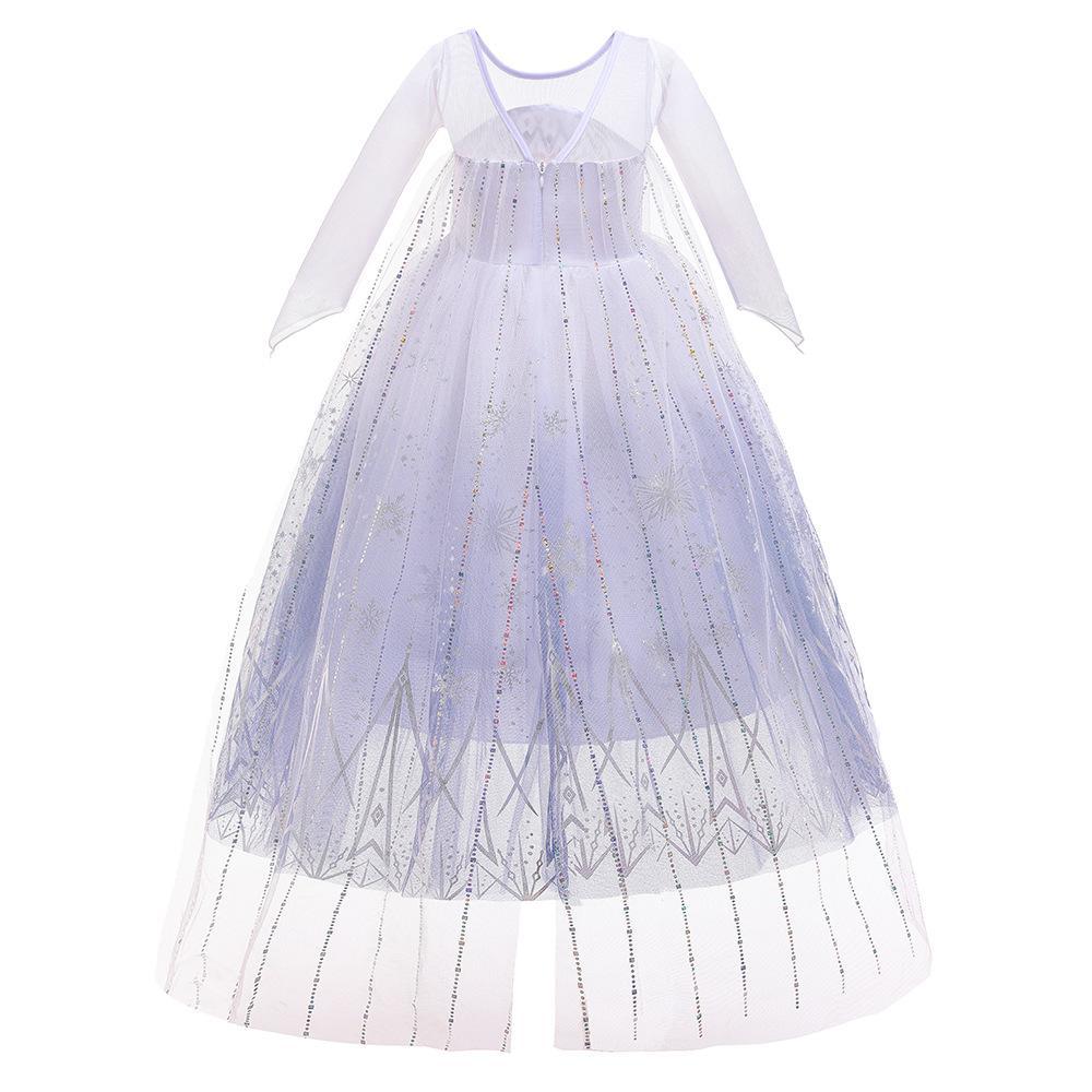 Elsa Long Sleeve Princess Dress Halloween Dress Birthday Kids Formal Gown Little Princess