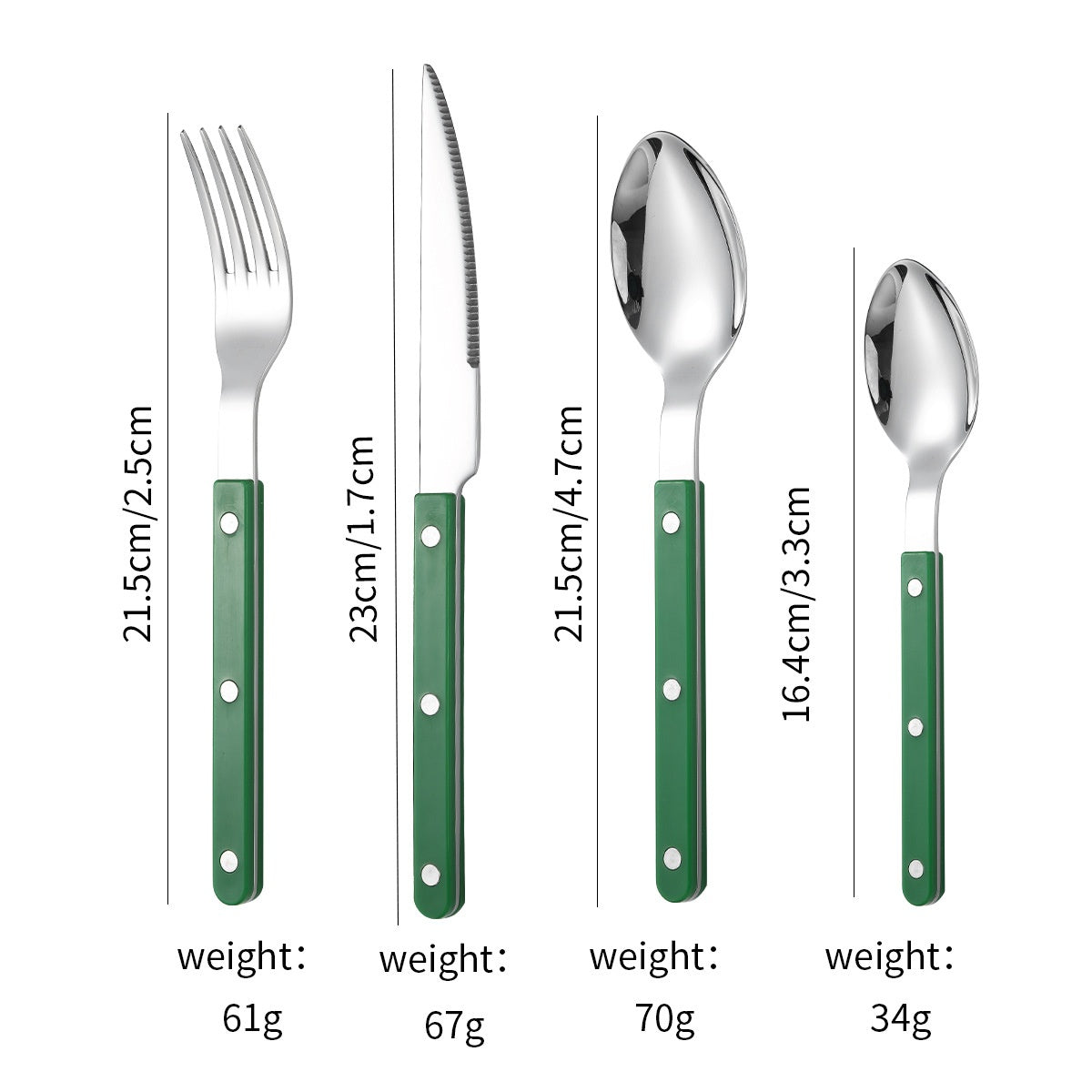 French Rivet ABS Handle Hotel Western Tableware Steak Knife Butter Knife Set