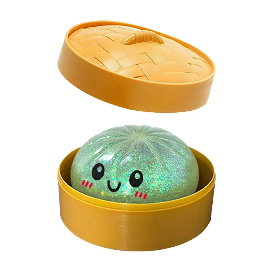 Oversized Glitter Dumpling Squishies Soft Slow Rebound Sensory Squeeze Toy Relief Anxiety Fidget Stress Ball Office Gifts