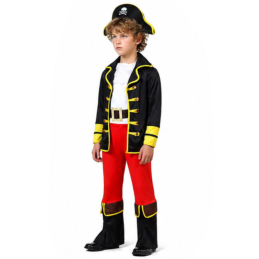 Halloween Pirate Captain Jack Cosplay Costume Party Children's Caribbean Pirate Captain Outfit