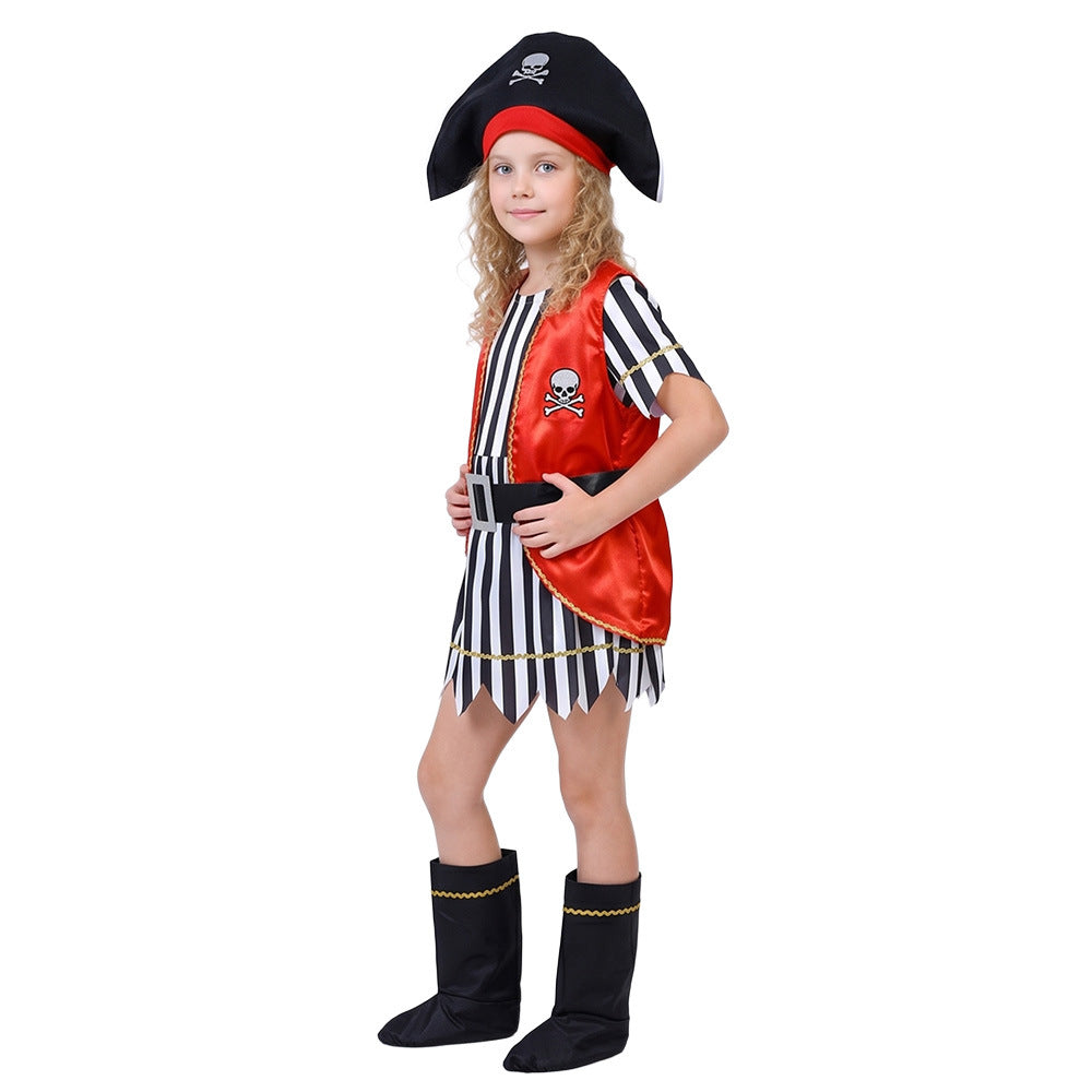 Halloween Girls' Kids Pirate Costume Caribbean Pirate Children's Pirate Party Outfit Clothes Costume