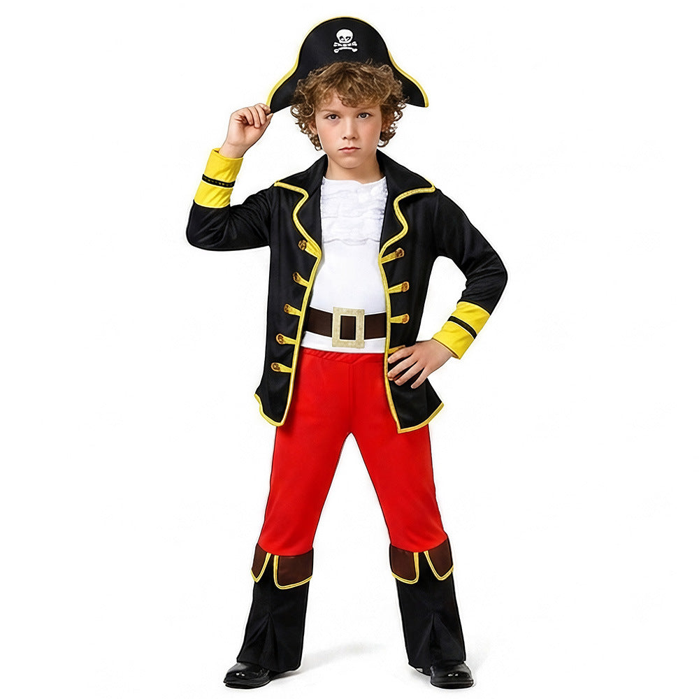 Halloween Pirate Captain Jack Cosplay Costume Party Children's Caribbean Pirate Captain Outfit