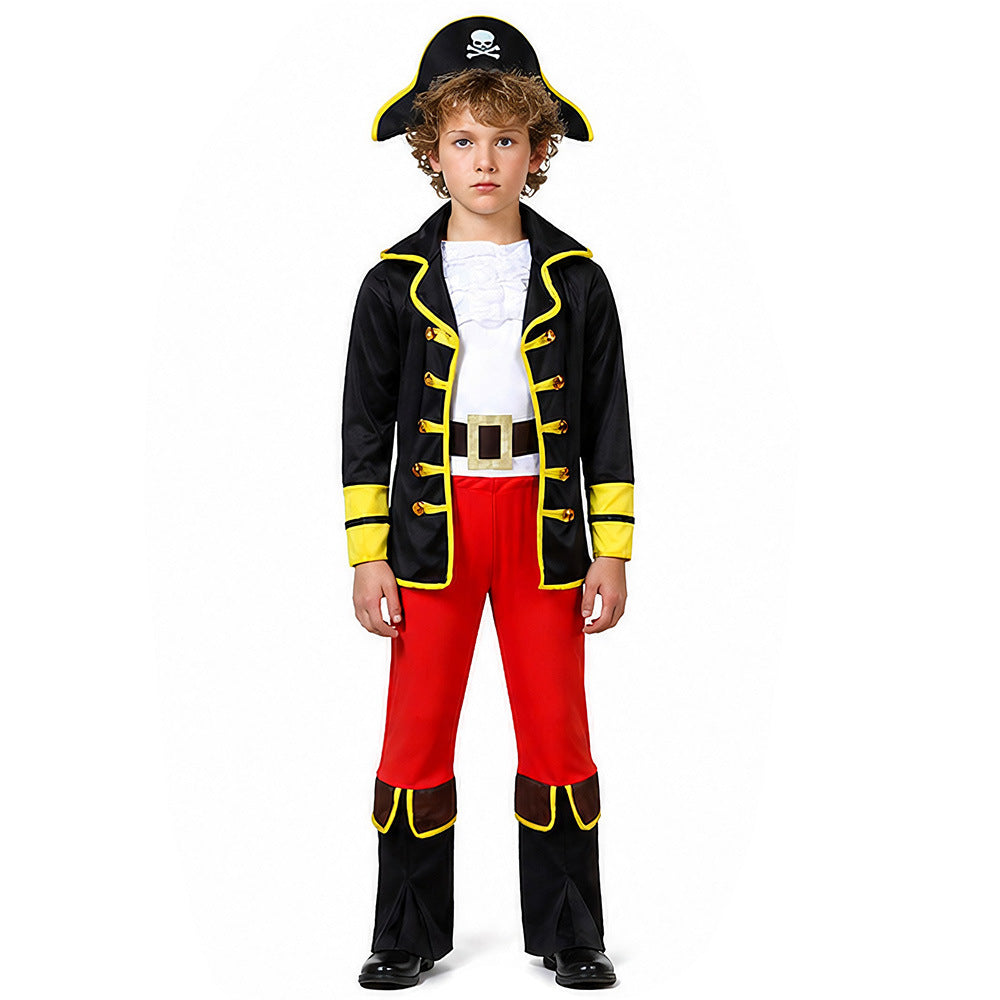 Halloween Pirate Captain Jack Cosplay Costume Party Children's Caribbean Pirate Captain Outfit