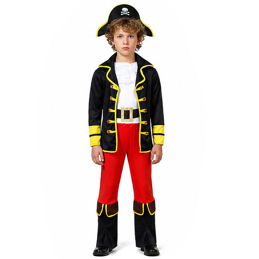 Halloween Pirate Captain Jack Cosplay Costume Party Children's Caribbean Pirate Captain Outfit
