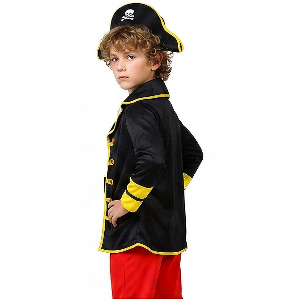 Halloween Pirate Captain Jack Cosplay Costume Party Children's Caribbean Pirate Captain Outfit