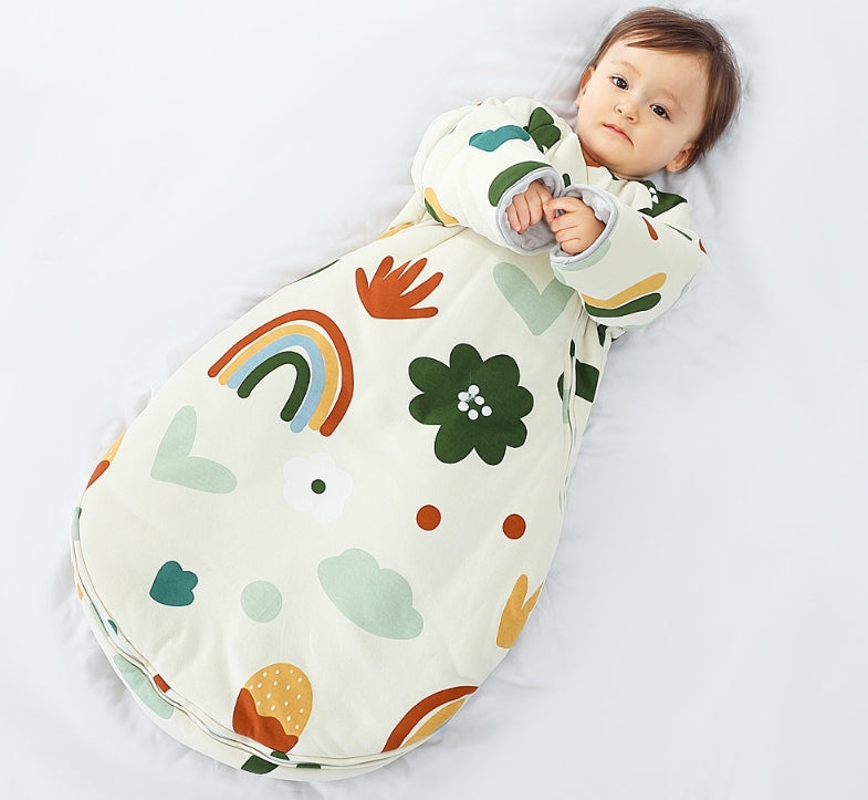 Children's Bean Plush Blanket, Thickened Anti-Kick Cover, All-Season Soothing Baby Sleep Bag for Cross-border