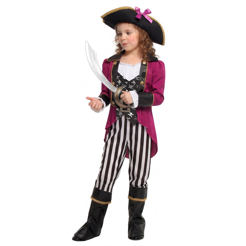 Halloween Pirate Costume Party Outfit Women's Pirate Clothing Kids Caribbean Pirate Captain Dress