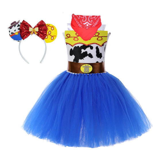 Toy Story Jessie Costume Cartoon Girl Dress Halloween Woody Cowboy Outfit Performance