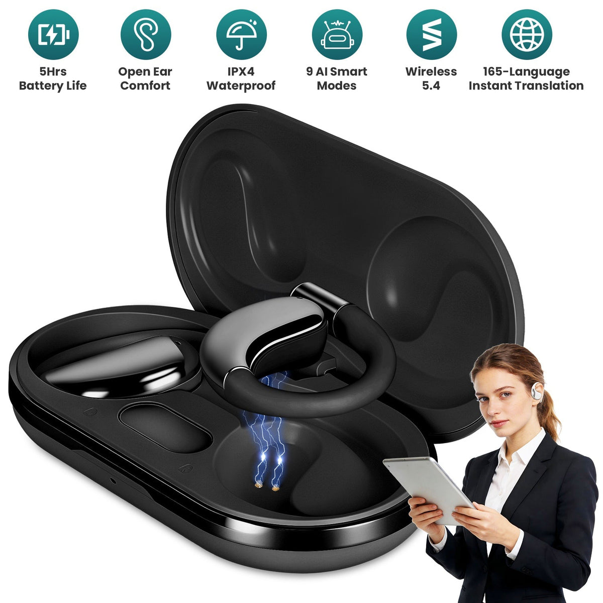 AI Translation Earbuds with 165 Languages & Real-Time Audio
