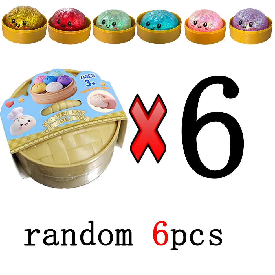 Oversized Glitter Dumpling Squishies Soft Slow Rebound Sensory Squeeze Toy Relief Anxiety Fidget Stress Ball Office Gifts