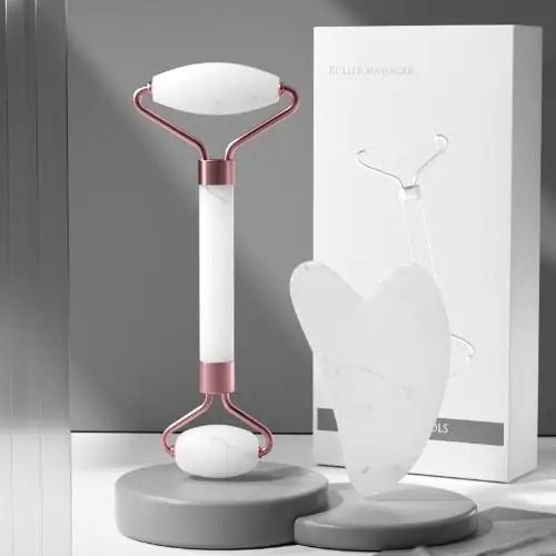 Resin Roller Massager Set Portable Non Jade Facial Beauty and Relaxation Massager Dual Head Massage Stick Health and Wellness