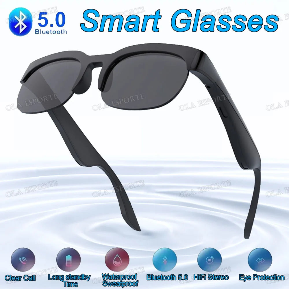 New Camera Control Smart Glasses 2025 Music Sunglasses Headphones Wireless Bluetooth Call Headset HIFI Audio glasses For Android