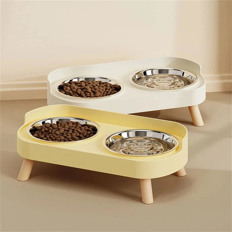 Dog Cat Feeding Double Bowl Colorful Dopamine Design Large Capacity Stainless Steel Water Bowl Home Pet Supply
