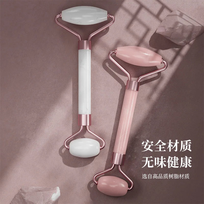 Resin Roller Massager Set Portable Non Jade Facial Beauty and Relaxation Massager Dual Head Massage Stick Health and Wellness