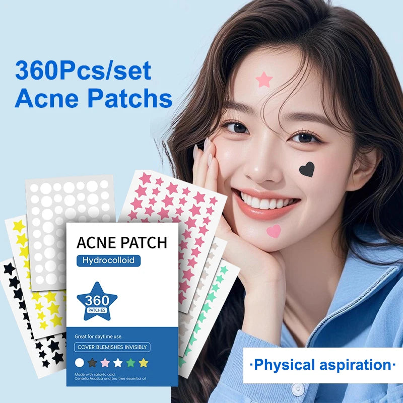 360Pcs Colorful Invisible Pimple Removal Anti-Acne Hydrocolloid Patches Spots Marks Concealer Beauty Makeup Tool Repair Sticker