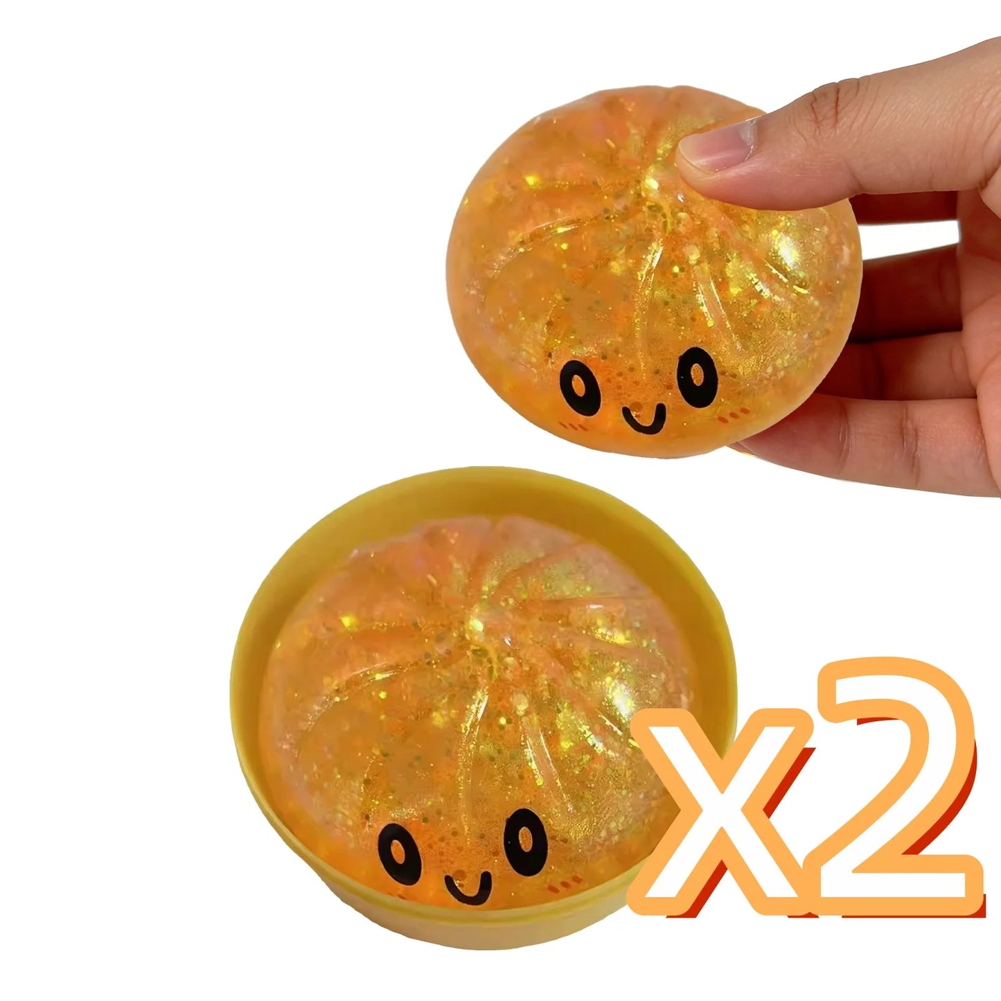 Gold Glitter Dumpling Squishy Toy Box Soft Slow Rising Fidget Toys Real Adults Anxiety Relief Squeeze Toy For Adults & Teens