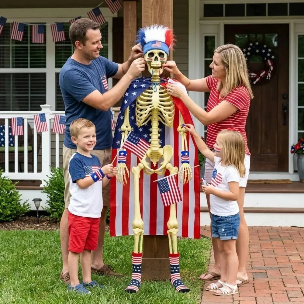 American Flag Cape Costume USA Patriotic Accessories Olympic Sports Cheering 4th of July Outfit 250th Anniversary Apparel Wigs